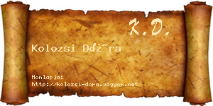 Kolozsi Dóra névjegykártya